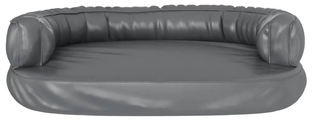 Cama p/ cães espuma ergonómico 75x53 cm couro artificial cinza