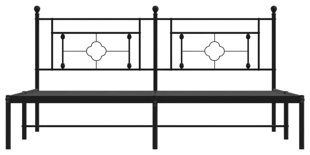 Estrutura de cama com cabeceira 183x213 cm metal preto