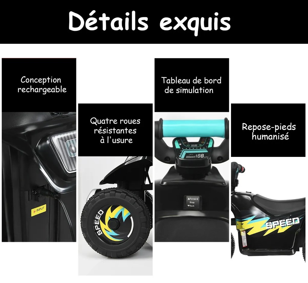 Quadriciclo elétrico a bateria para crianças 4,6 km/h