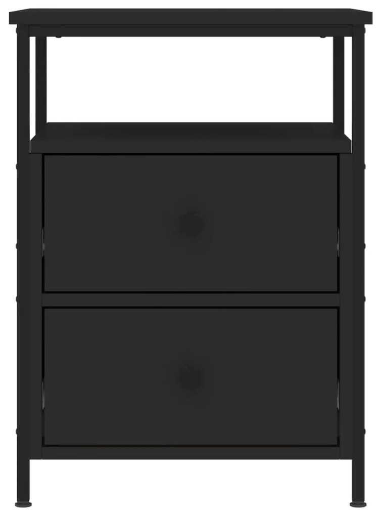 Conjunto de 2 Mesas de Cabeceira - Preto - 44x45x60 cm