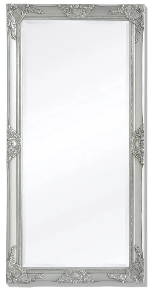 243685 vidaXL Espelho de parede, estilo barroco, 120x60 cm, prateado