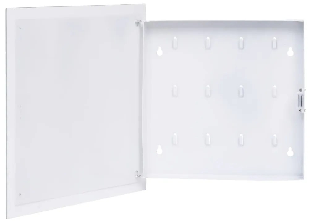 322776 vidaXL Chaveiro com quadro magnético 35x35x5,5 cm branco
