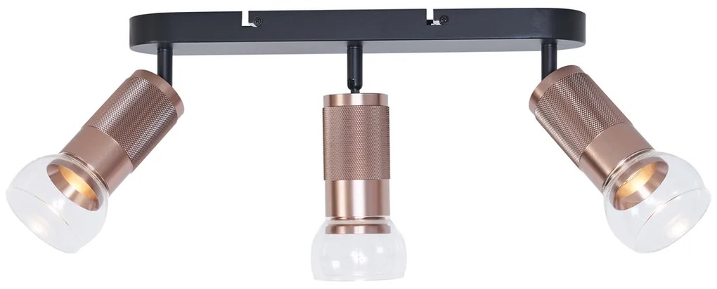 Foco de teto arredondado bronze escuro 3-luzes ajustável - Veerle Moderno