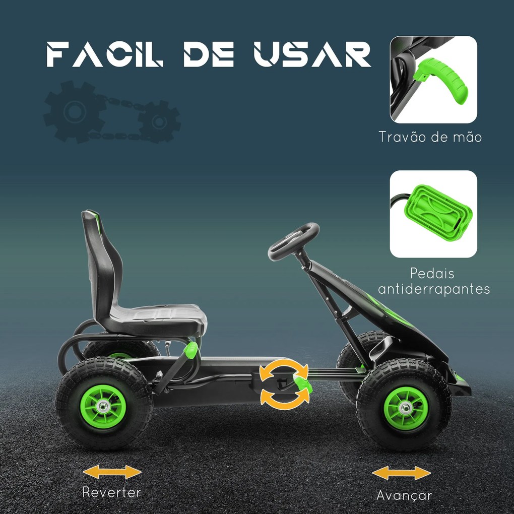 Kart a Pedais para Crianças 5-12 Anos Kart a Pedais Infantil com Assen