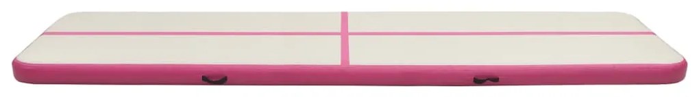 Colchão de ginástica insuflável c/ bomba 700x100x15 cm PVC rosa