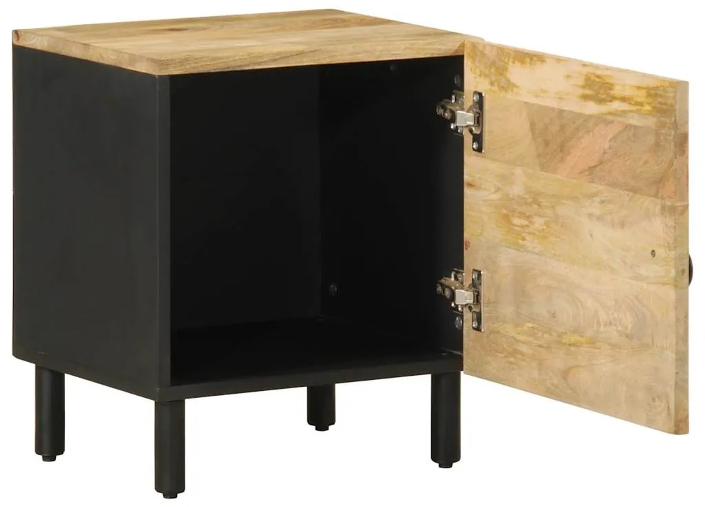 Mesa de cabeceira 2 pcs 40x33,5x46 cm mangueira áspera maciça