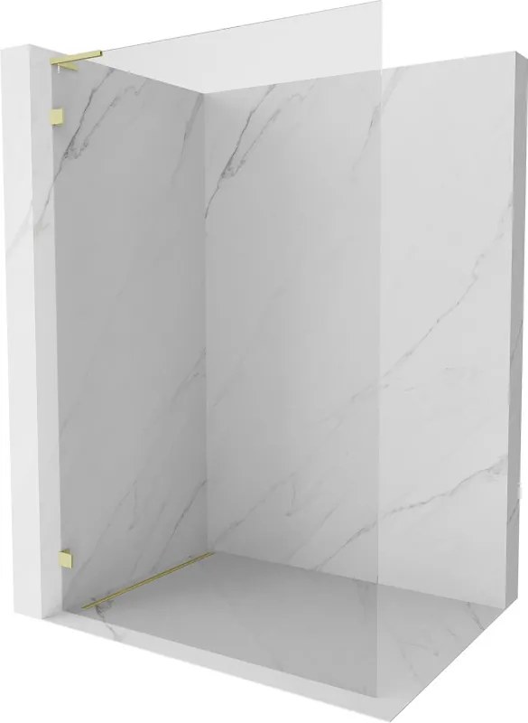 Mexen Lunar L parede de duche Walk-in esquerda 120 x 200 cm, transparente 8 mm, ouro escovado - 830L-120-000-55-00-L