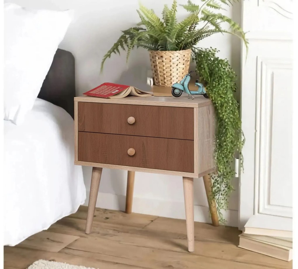 Mesa de Cabeceira City Two – Multicolor – 60 cm x 61 cm x 40 cm