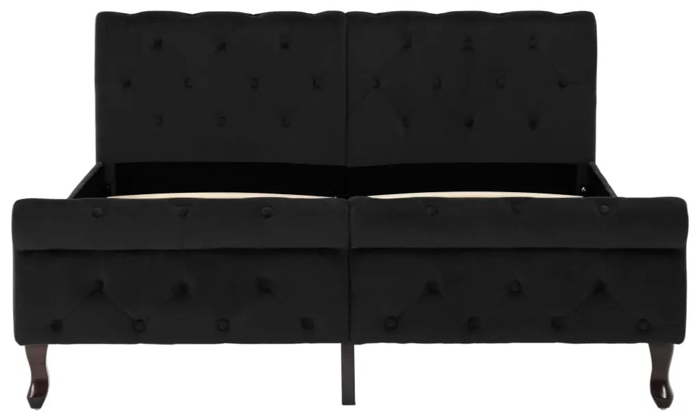 Estrutura de cama 140x200 cm veludo preto