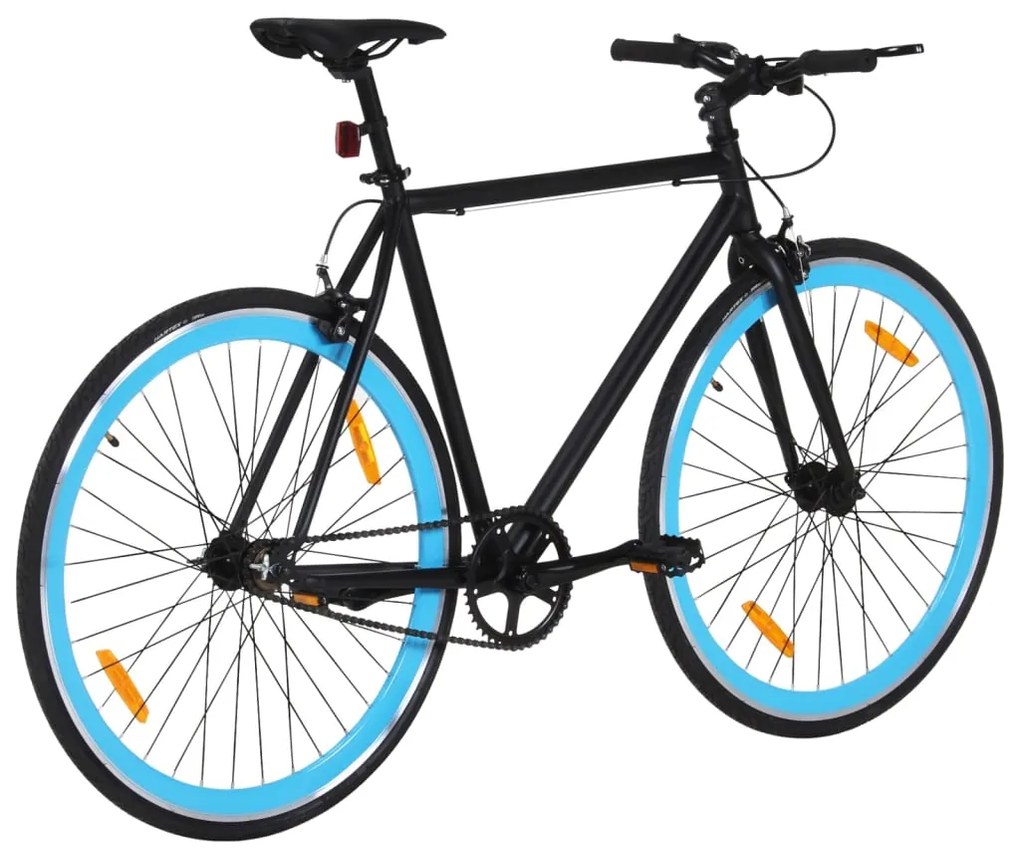 Bicicleta de mudanças fixas 700c 55 cm preto e azul