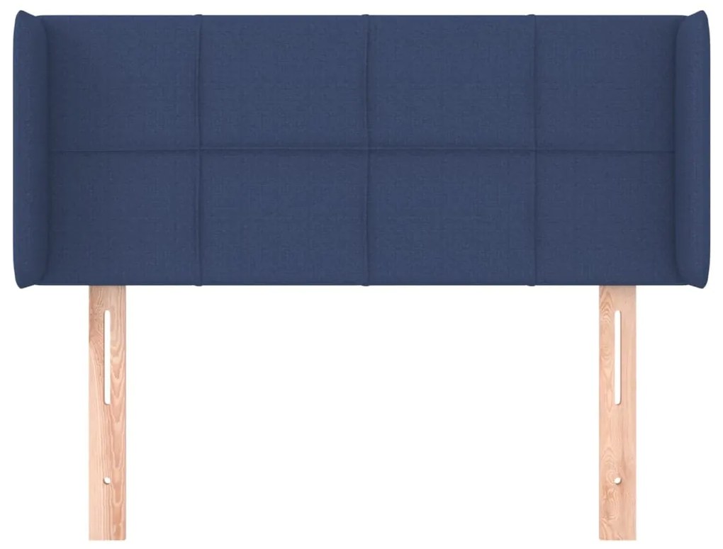 Cabeceira de cama c/ abas tecido 103x16x78/88 cm azul