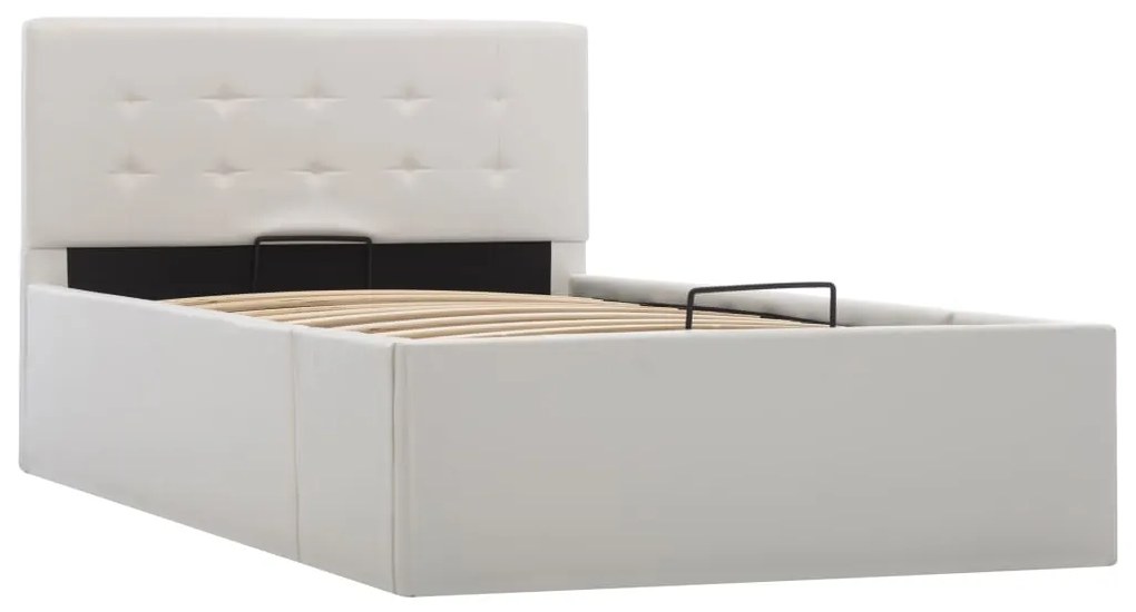 Sommier - Cama hidráulica c/ arrumação 100x200cm couro artificial bran