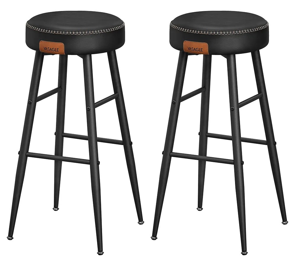 Conjunto 4 Bancos de bar Coleção EKHO 51,6 x 51,6 x 76,20 Cm Preto