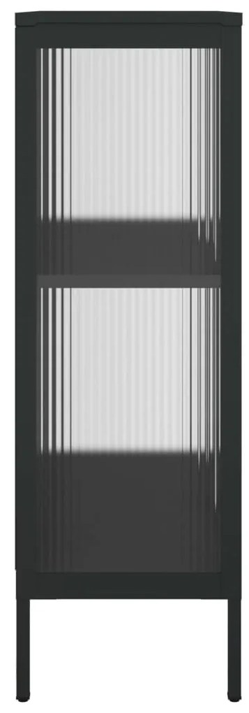 Aparador 75x35x105 cm vidro e aço preto