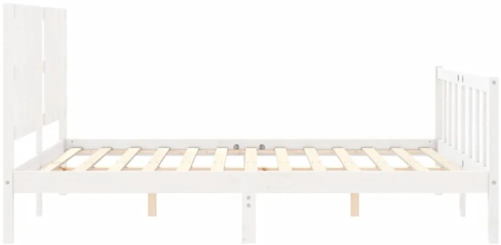 Cama sem colchão 160x200 cm madeira de pinho maciça branco