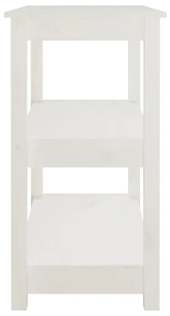 Mesa consola 80x40x74 cm madeira de pinho maciça branco