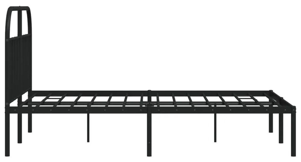 Estrutura de cama com cabeceira 140x200 cm metal preto