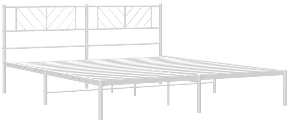 Estrutura de cama com cabeceira 200x200 cm metal branco