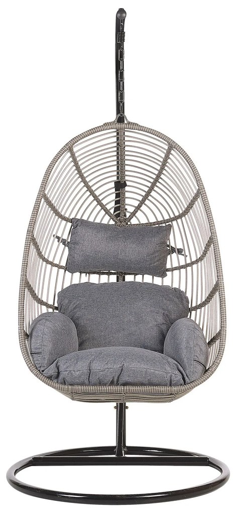 Cadeira suspensa em rattan cinzento com suporte CASOLI Beliani