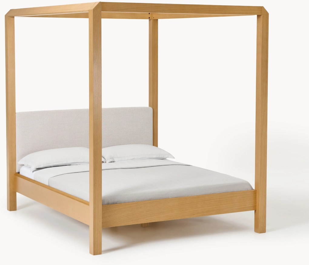 Cama de dossel em madeira de carvalho Roy
