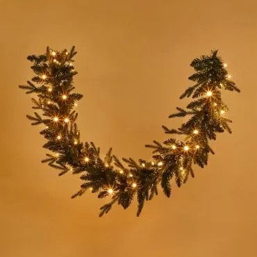 Guirlanda De Natal Com Luzes Led 180 Cm Raina Erva Verde - Sklum