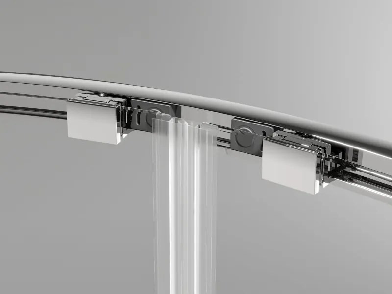 Mexen Exo cabine de duche semicircular assimétrica de correr 100 x 80 cm, transparente, cromada - 8132-100-080-01-00