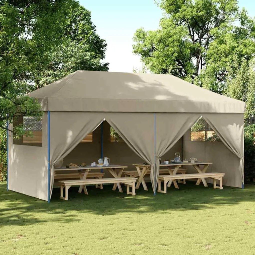 vidaXL Tenda Pop-up Cinzento-acastanhado 580 x 292 x 315 cm