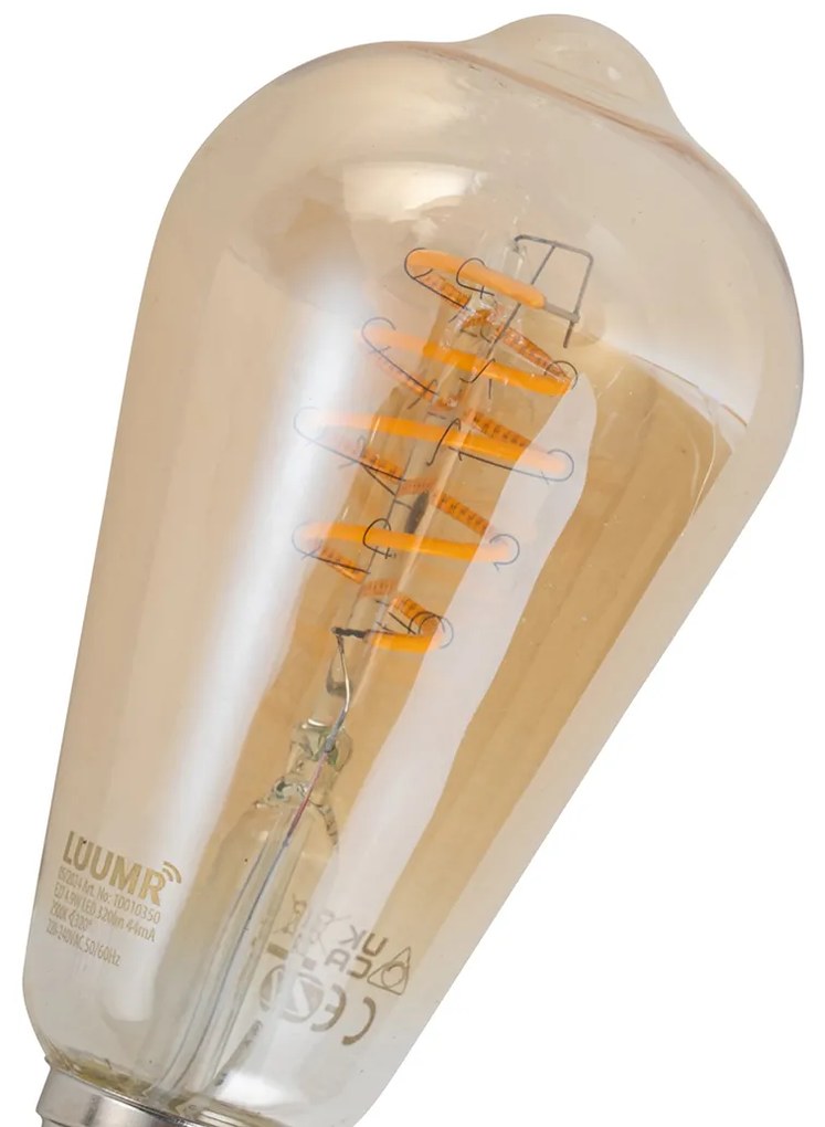 Conjunto de 3 lâmpadas LED E27 reguláveis inteligentes ST64 4,9W 320 lm 2500K Incl. Hub Inteligente Zigbee