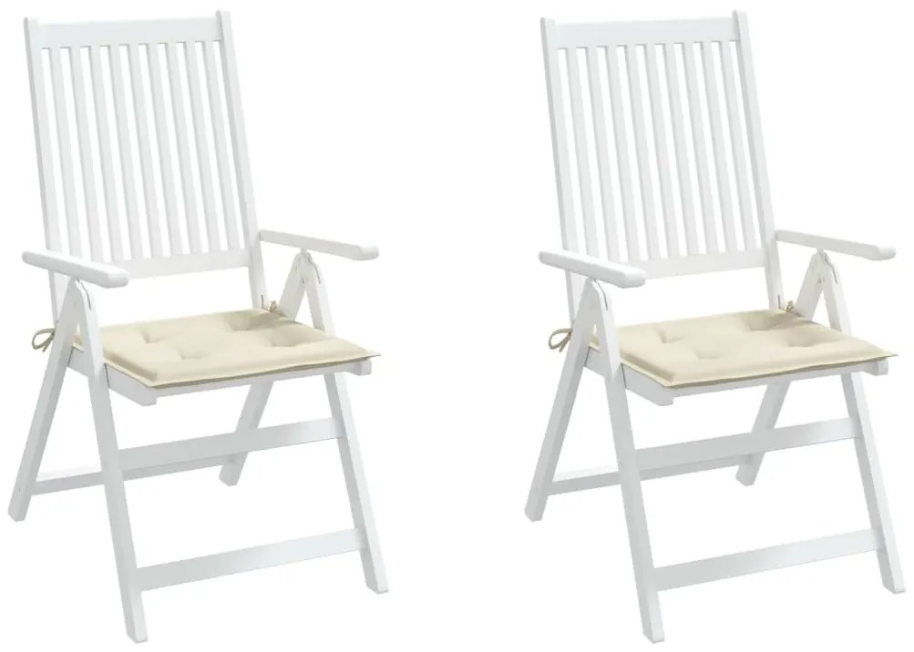 Almofadões p/ cadeiras de jardim 2 pcs tecido oxford creme