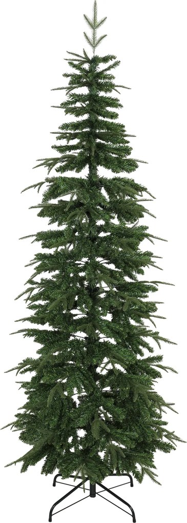 HOMCOM Árvore de Natal artificial 210 cm, abeto com ramos com dobradiças, 800 pontas de ramos, suporte de aço dobrável, verde | Aosom Portugal