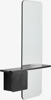 Consola De Entrada 80x120 Cm Em Mdf Com Espelho Varna Preto - Sklum