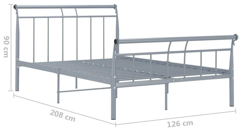 Estrutura de cama 120x200 cm metal cinzento