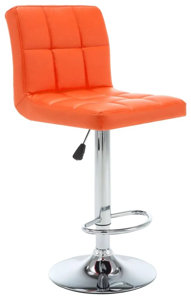 Bancos de bar 2 pcs couro artificial laranja