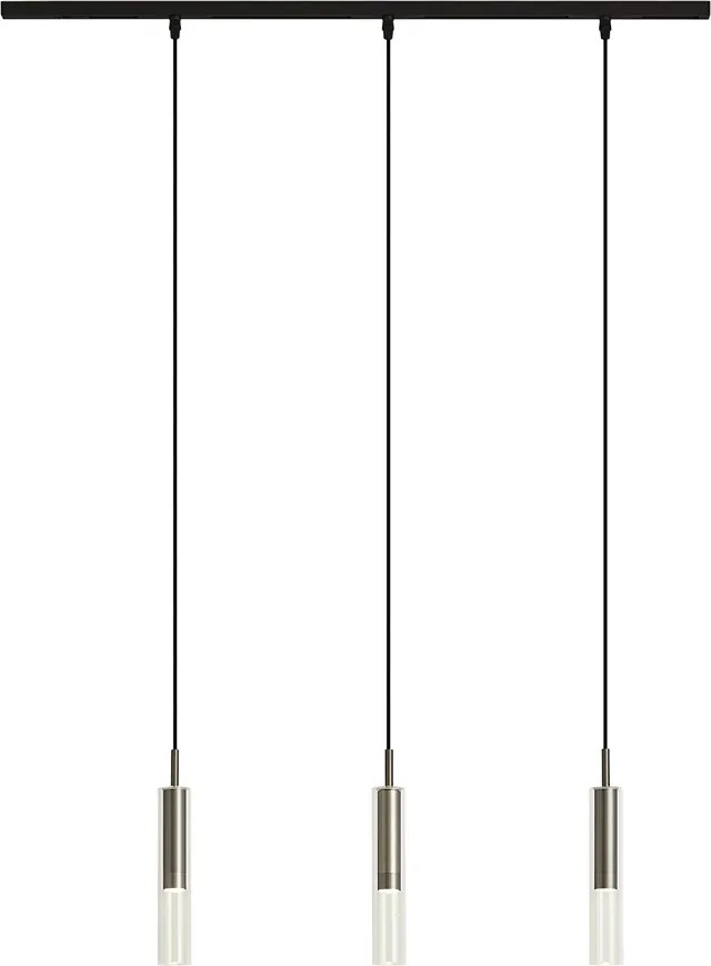 Sistema de calhas de iluminação moderno preto com 3 candeeiros suspensos cor de bronze 1-fase - Slimline Loyce