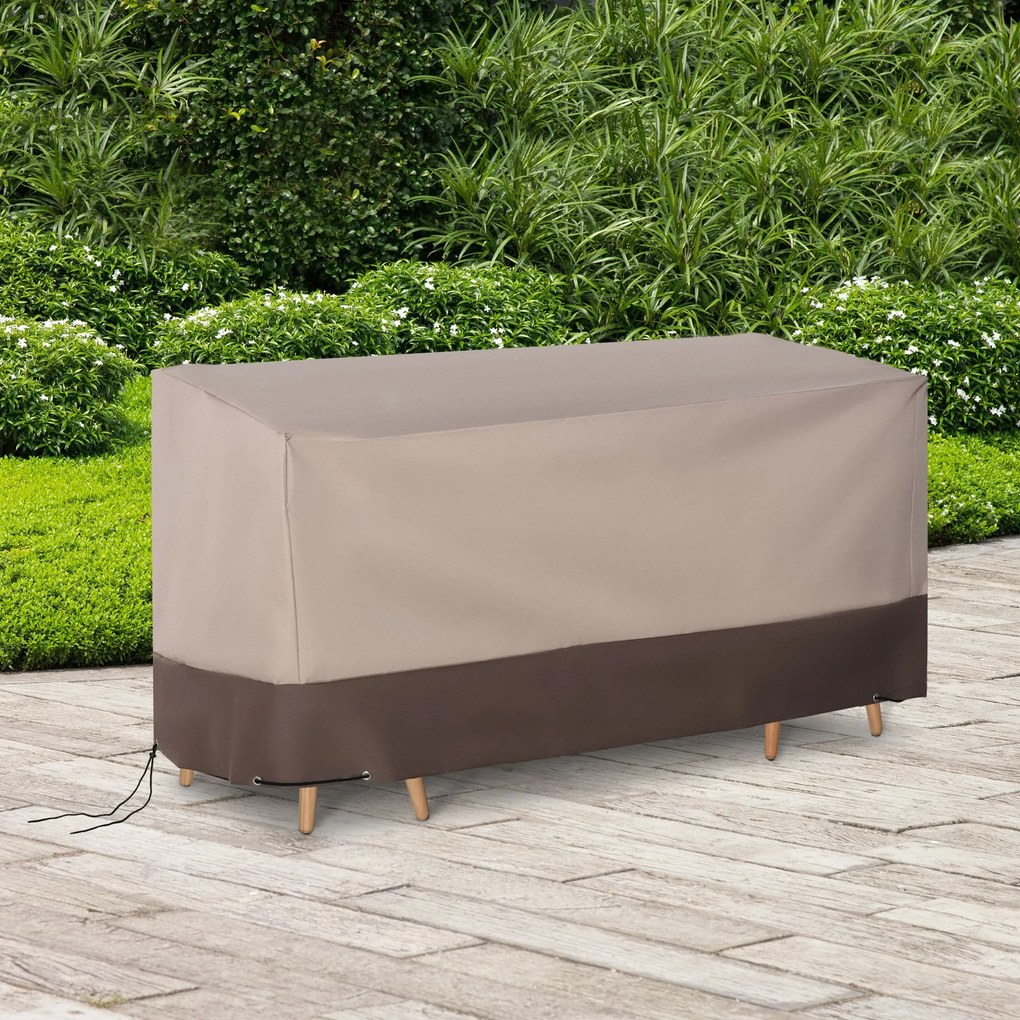 Outsunny Capa para móveis de jardim 600D Oxford Proteção contra poeira Capa contra raios ultravioleta para móveis de exterior 127x72x76 cm para mesas cadeiras sofás marrom
