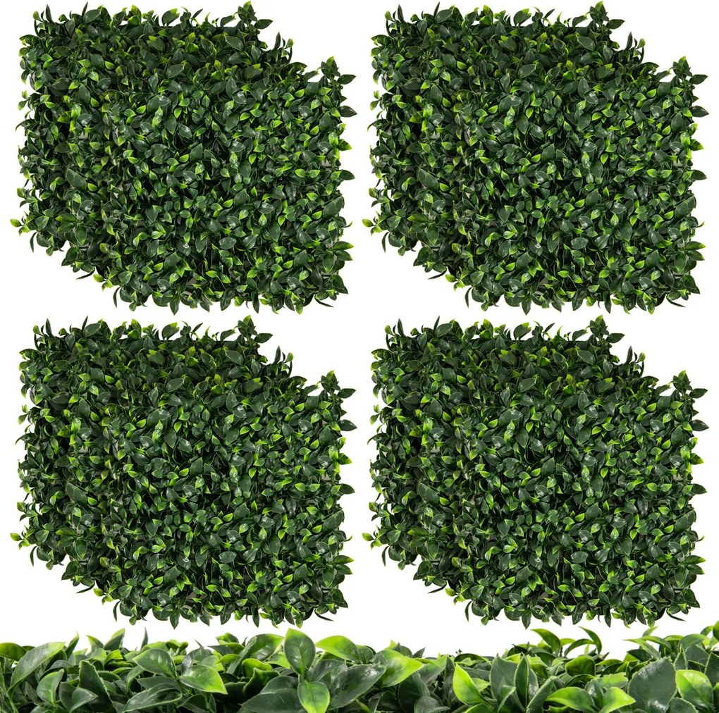 12 Pcs Painéis de Parede de Relva Artificial 50 x 50 cm  Ivy Topiary Gardenia Vegetação Falsa Fundo de Parede