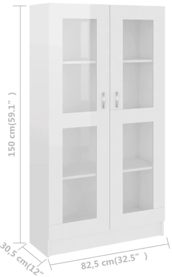 Vitrine Real - Branco Brilhante - 150cm - Design Moderno