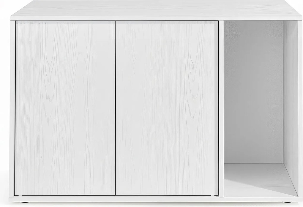 Armário para caixa de areia (NÃO INCLUIDA) com portas push-to-open para gatos grandes 80 x 50 x 50 cm Branco 