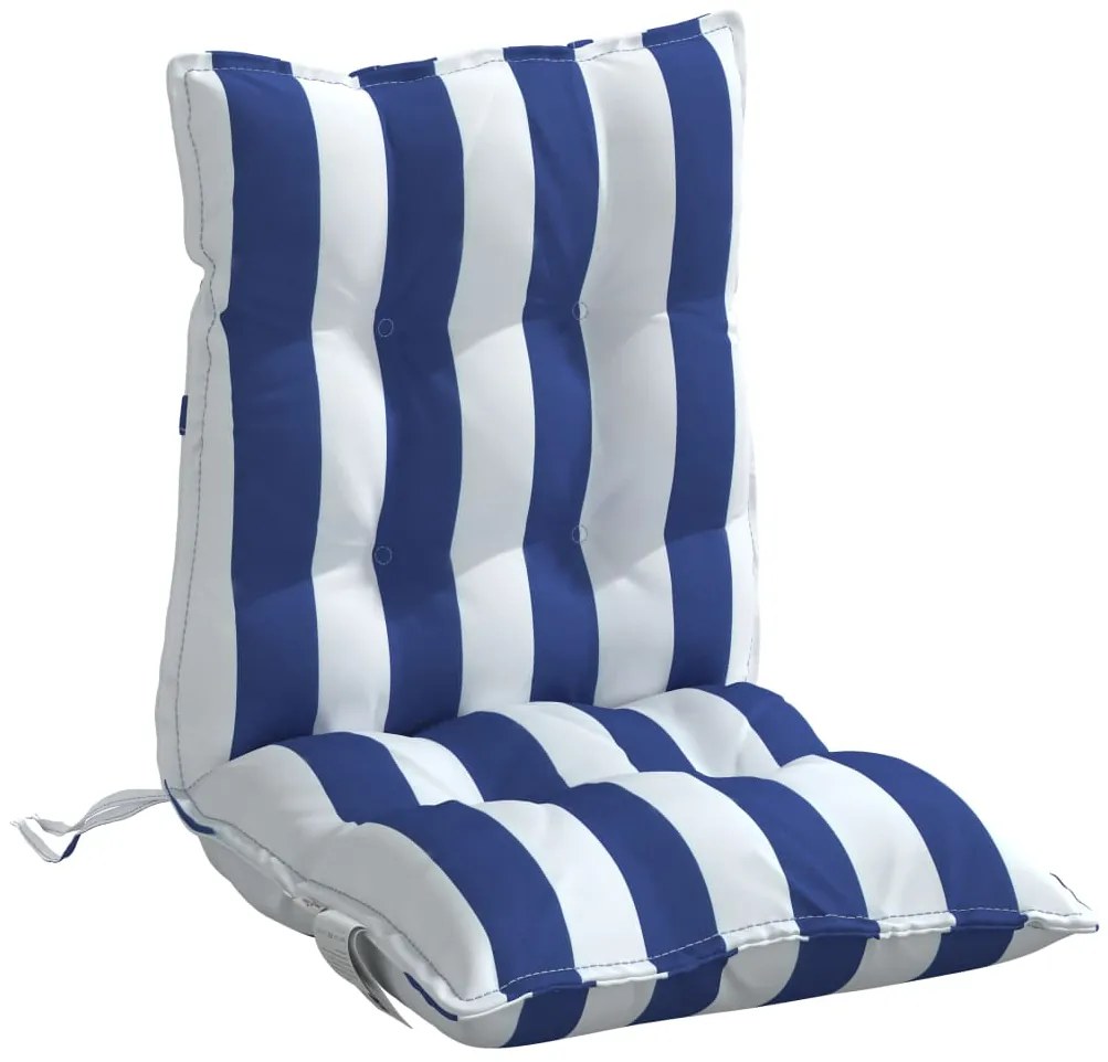 Almofadões cadeira encosto baixo 4pcs tecido oxford azul/branco