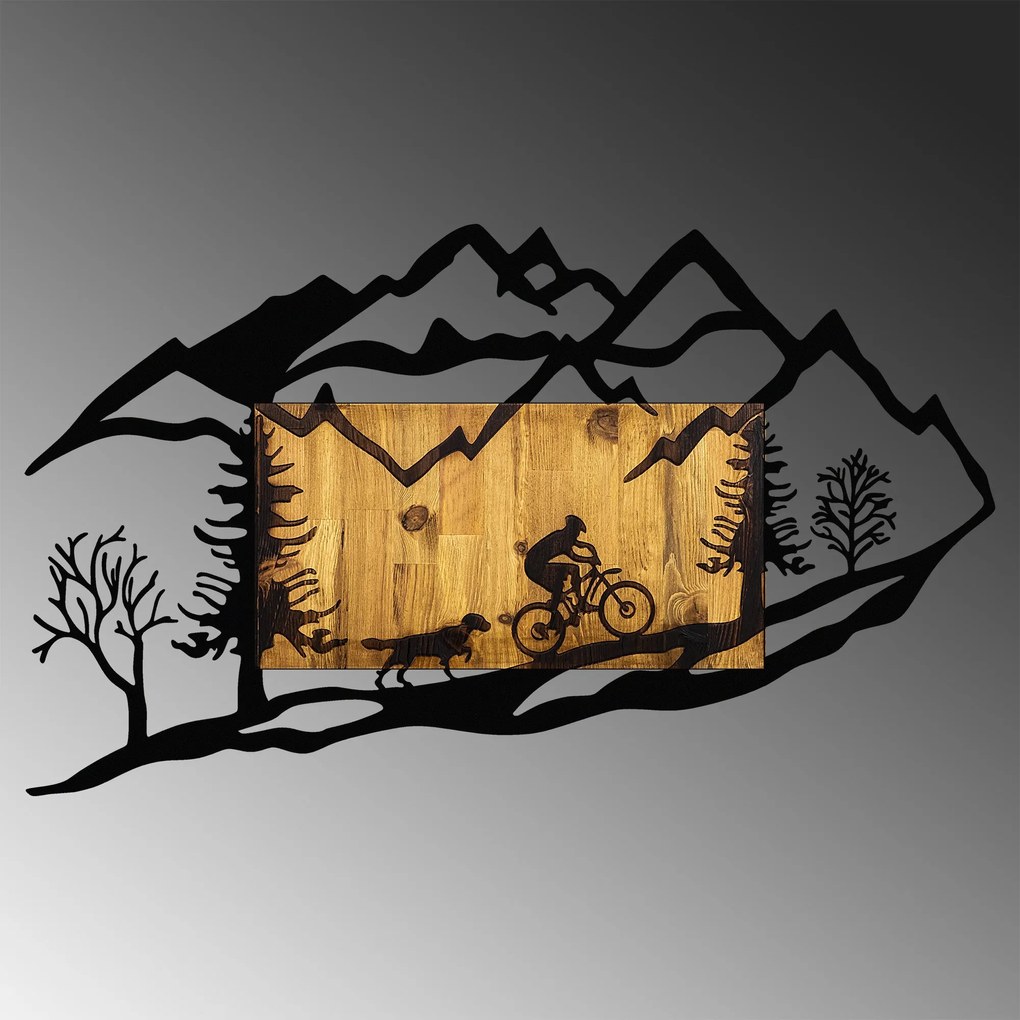 Acessório Decorativo de Parede Bicycle Riding in Nature 1 – Nogueira e