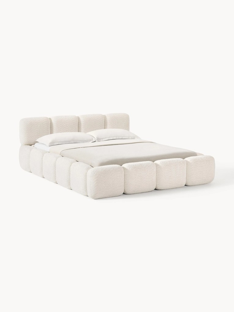 Teddy Bouclé Upholstered Bed Tayla with Storage Space