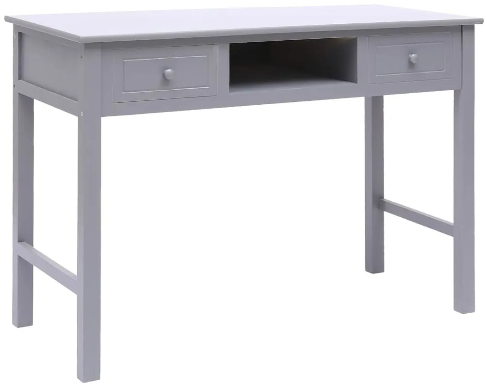 Secretária 108x45x76 cm madeira de paulownia maciça cinzento