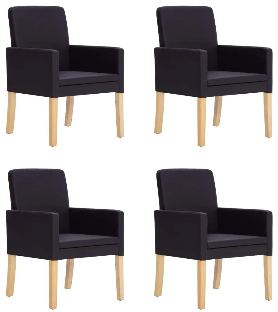 vidaXL Cadeiras de jantar 4 pcs couro artificial castanho-escuro