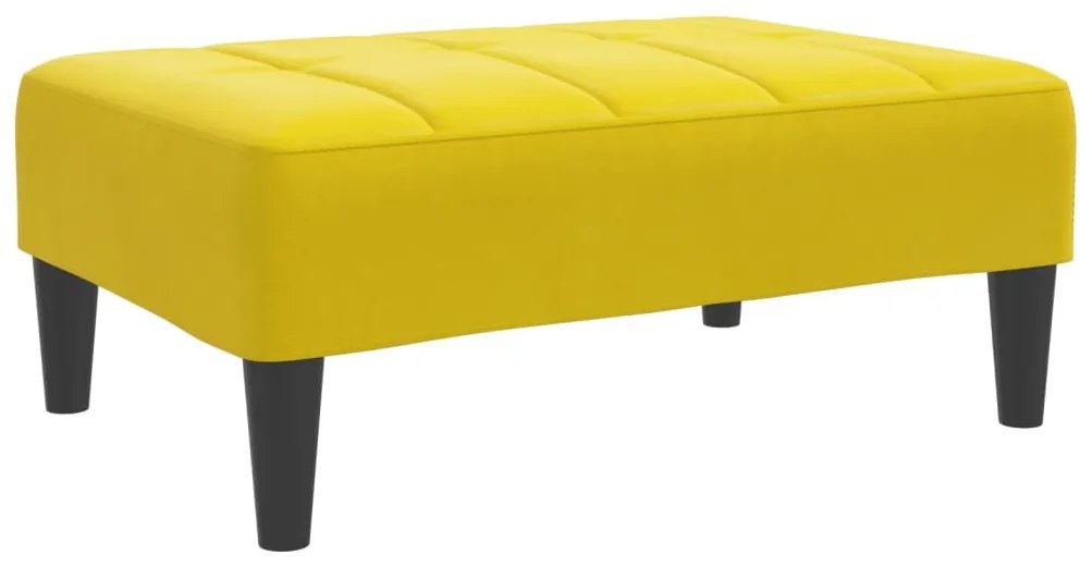 Sofá-cama 2 lugares c/ apoio de pés veludo amarelo