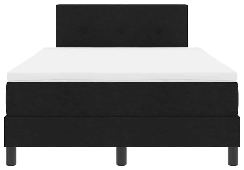 Cama Box com Colchão Preta 120x190 cm Tecido