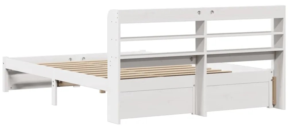 Estrutura de cama c/ cabeceira sem colchão 140x190 cm branco
