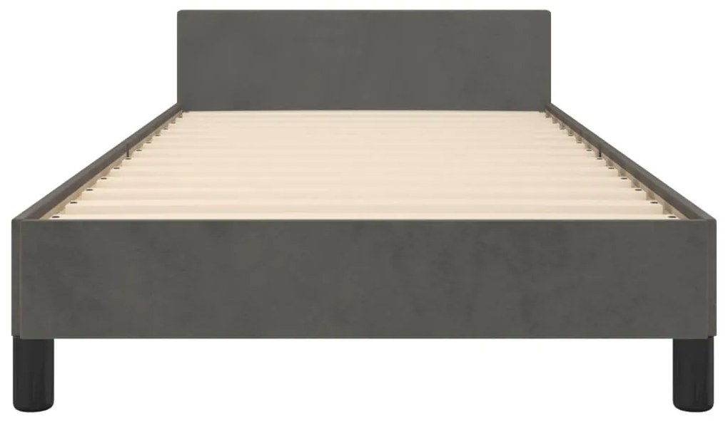 Estrutura de cama sem colchão 90x200 cm veludo cinzento-escuro