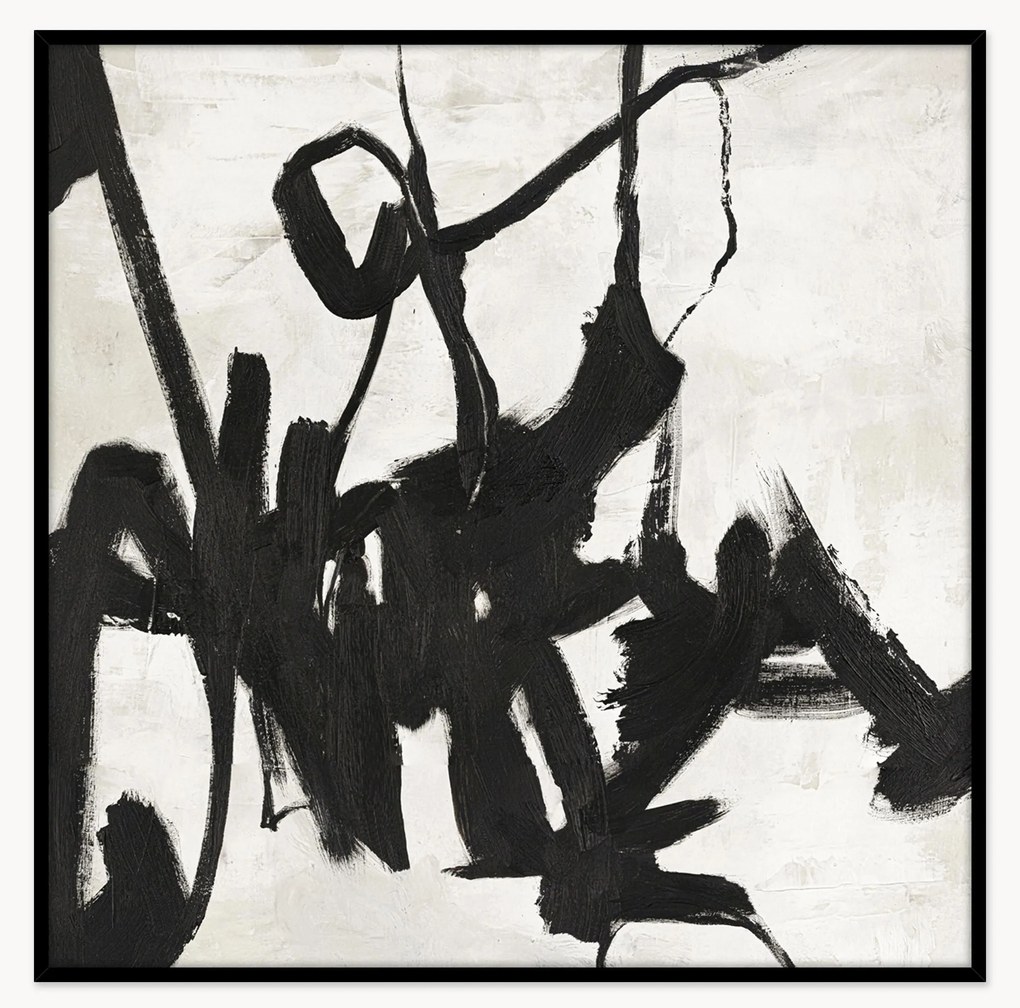 Quadro de tela artesanal Playblack, com moldura de madeira