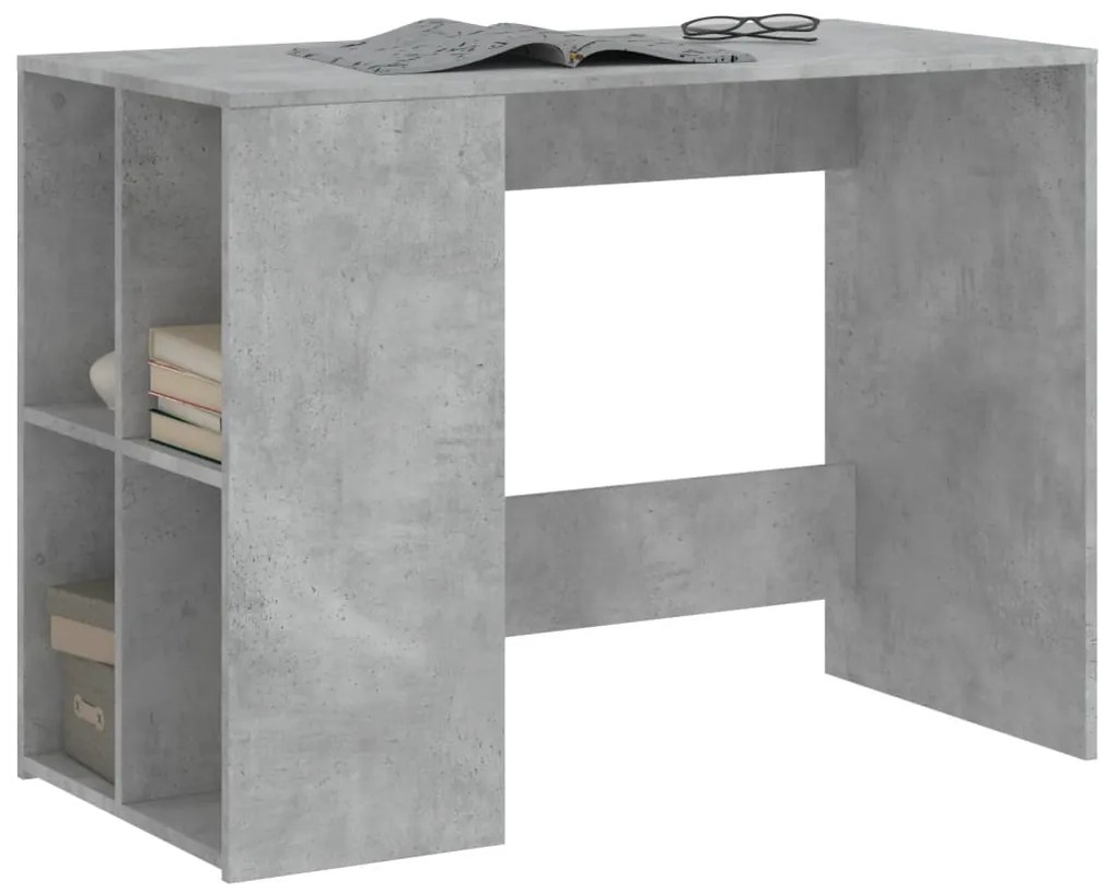 Secretária 102x50x75 cm derivados de madeira cinzento cimento
