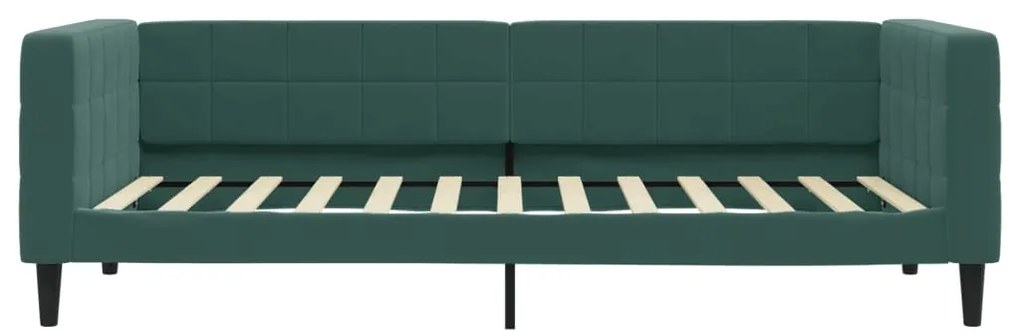 Sofá-cama com colchão 100x200 cm veludo verde-escuro